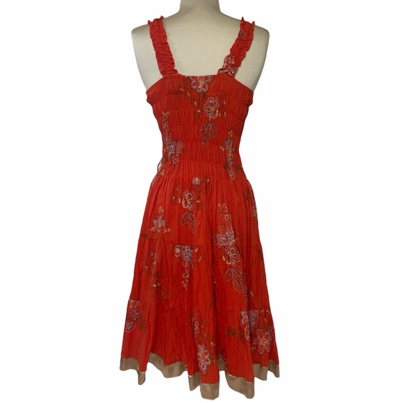 Handmade Embroidered Indian Boho Gypsy Style Dress Romantic Feminine Floral - Picture 6 of 12
